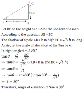 Applications of Trigonometry Worksheet Class 10 Maths Free PDF