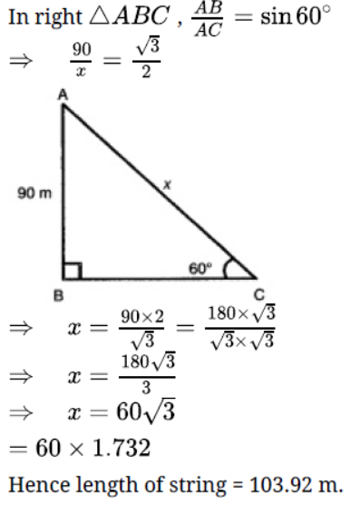 Worksheets For Class 10 Mathematics Applications Of Trigonometry