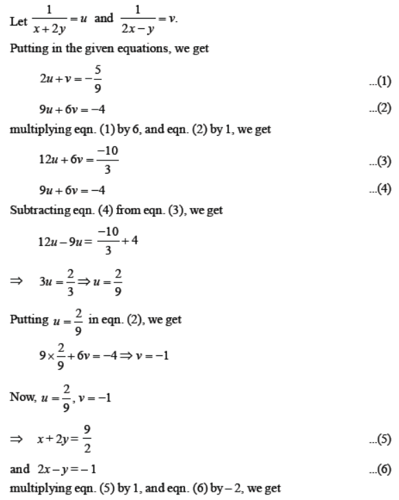 assignment on linear equations class 10