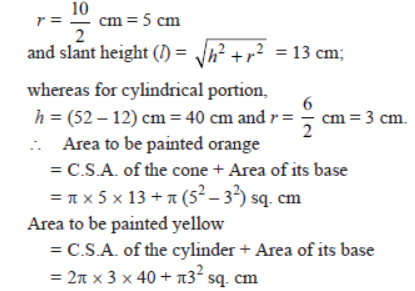 Worksheets For Class 10 Mathematics Surface Area and Volume