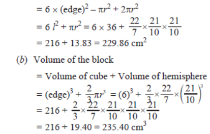 Worksheets For Class 10 Mathematics Surface Area and Volume