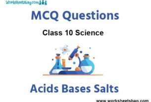 Acids Bases Salts MCQ Questions Class 10 Science