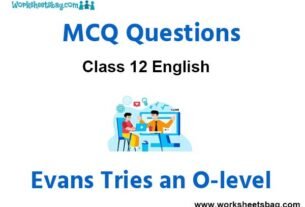 Evans Tries an O-level (Colin Dexter) MCQ Questions Class 12 English