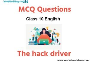 The hack driver MCQ Questions Class 10 English