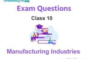 Manufacturing Industries Exam Questions Class 10 Social Science