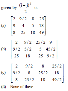Worksheets Class 12 Mathematics Matrices